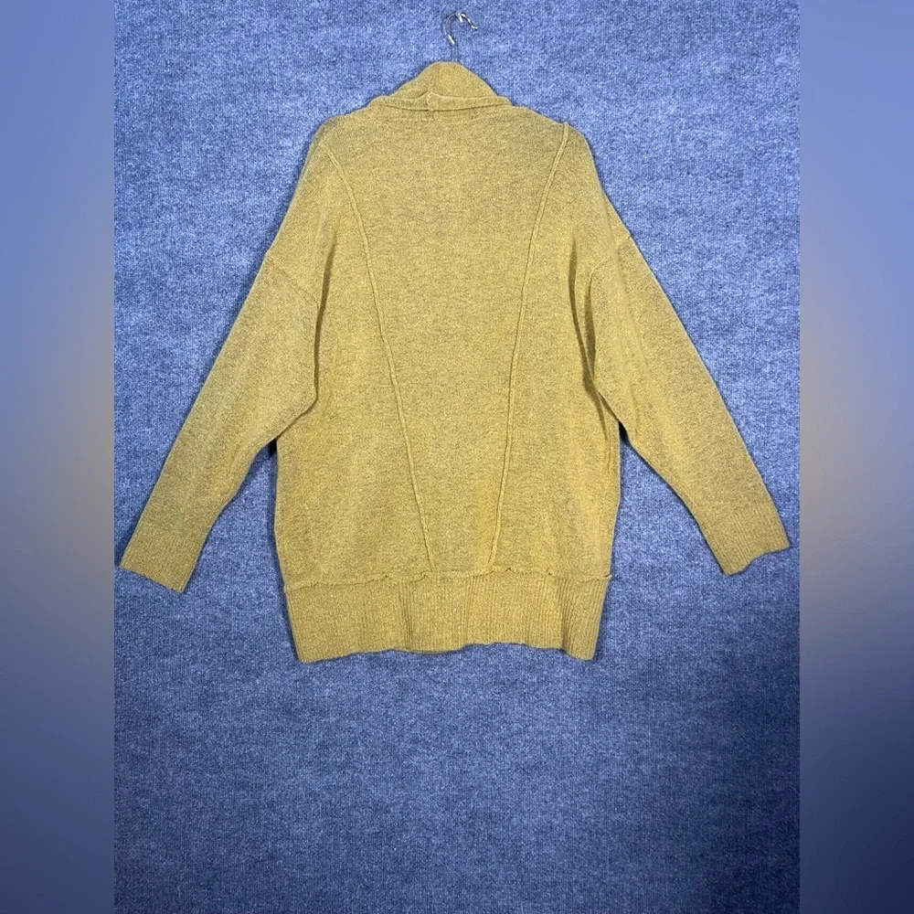Free People Women’s Medium Mustard Eucalyptus Cardigan Oversized Boho Big Button